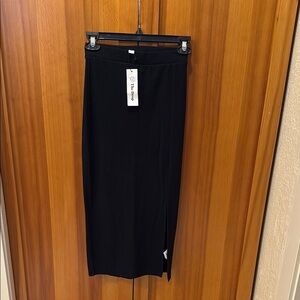 Black Midi Pencil Skirt for Work